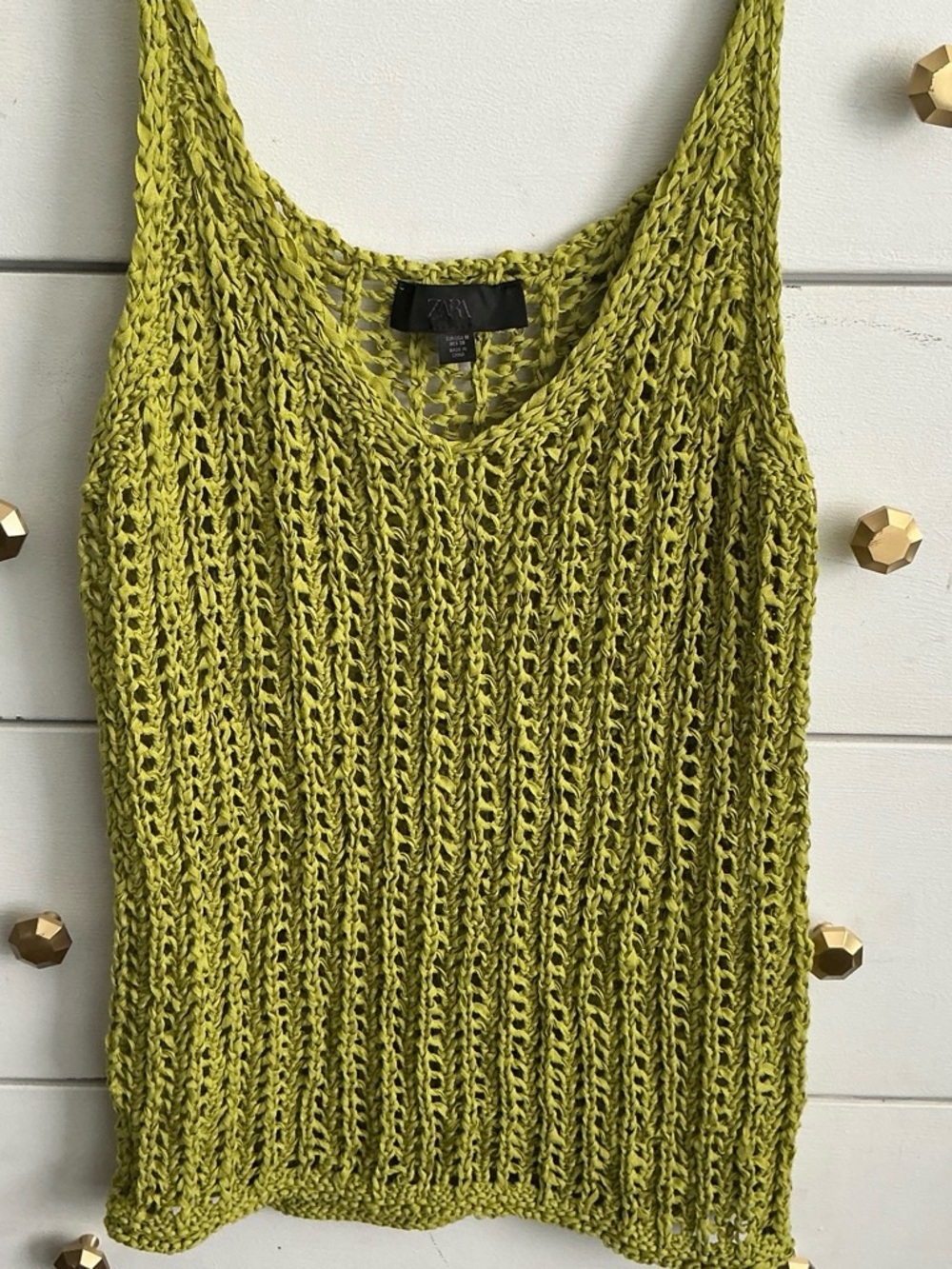 Zara Crochet Tank Top in Lime